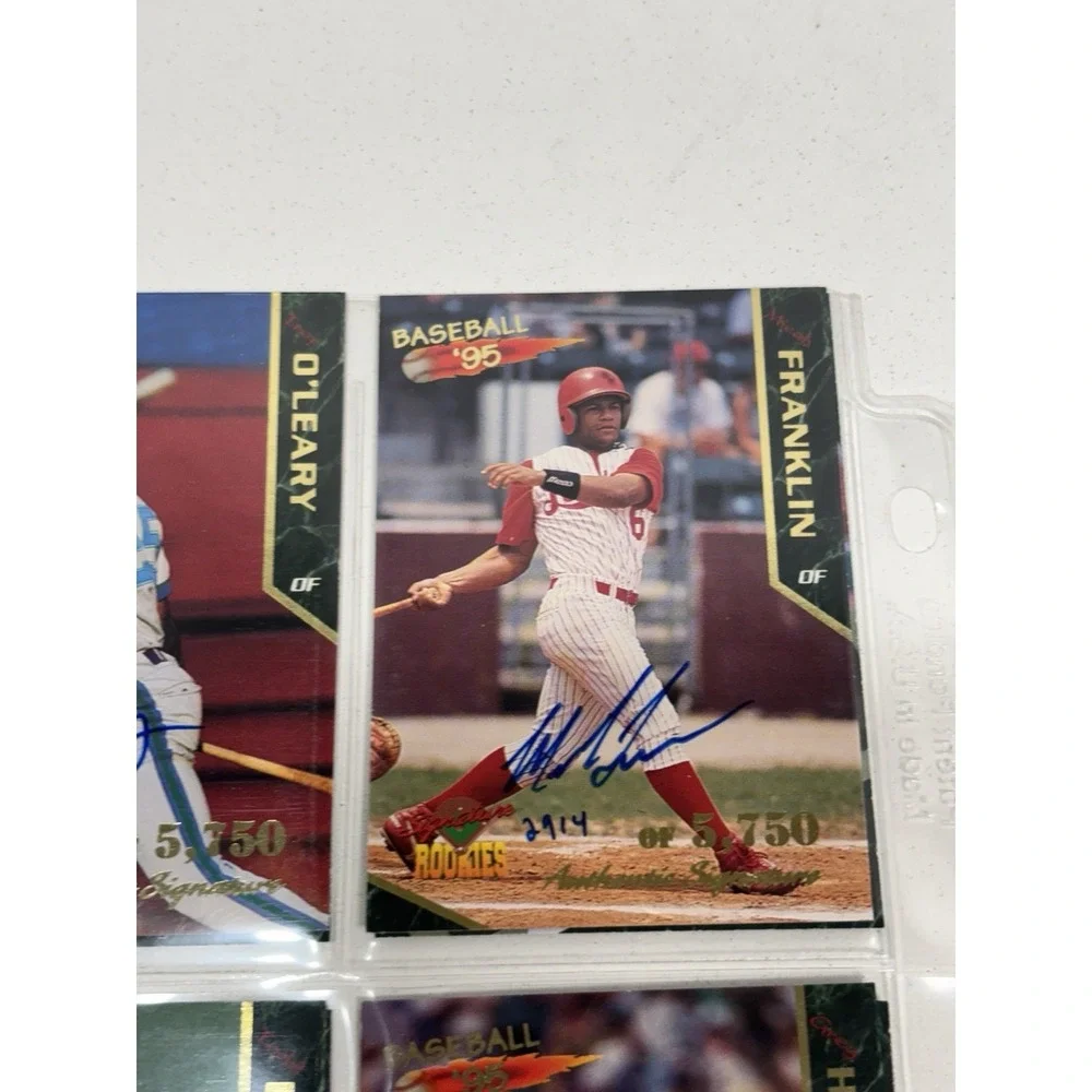 Lot Of 16‎ Autographed Baseball Cards Signatures Rookies 1995
